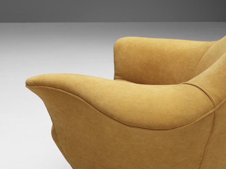 Yellow velvet swivel chair hot sale