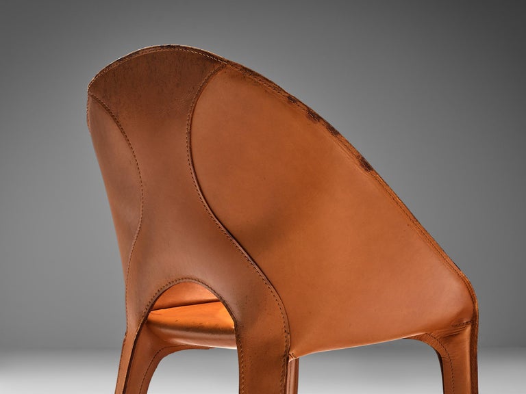 Mario Bellini Set of Six 'Lira E Liuto' Dining Chairs in Leather