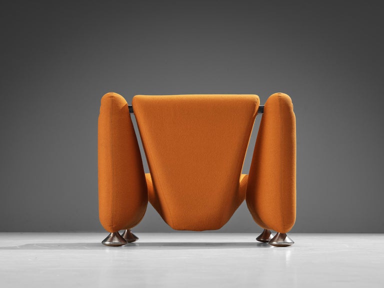 Rare Luigi Colani for Fritz Hansen Lounge Chair in Orange Upholstery