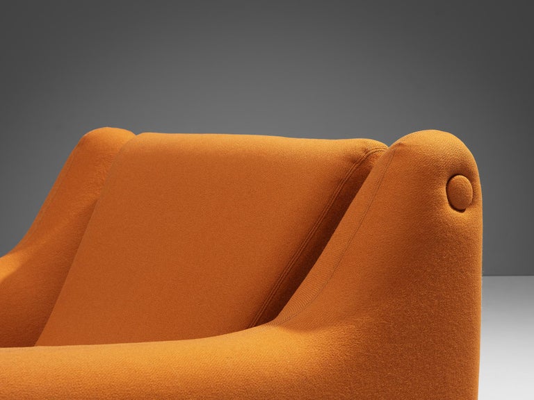 Rare Luigi Colani for Fritz Hansen Lounge Chair in Orange Upholstery