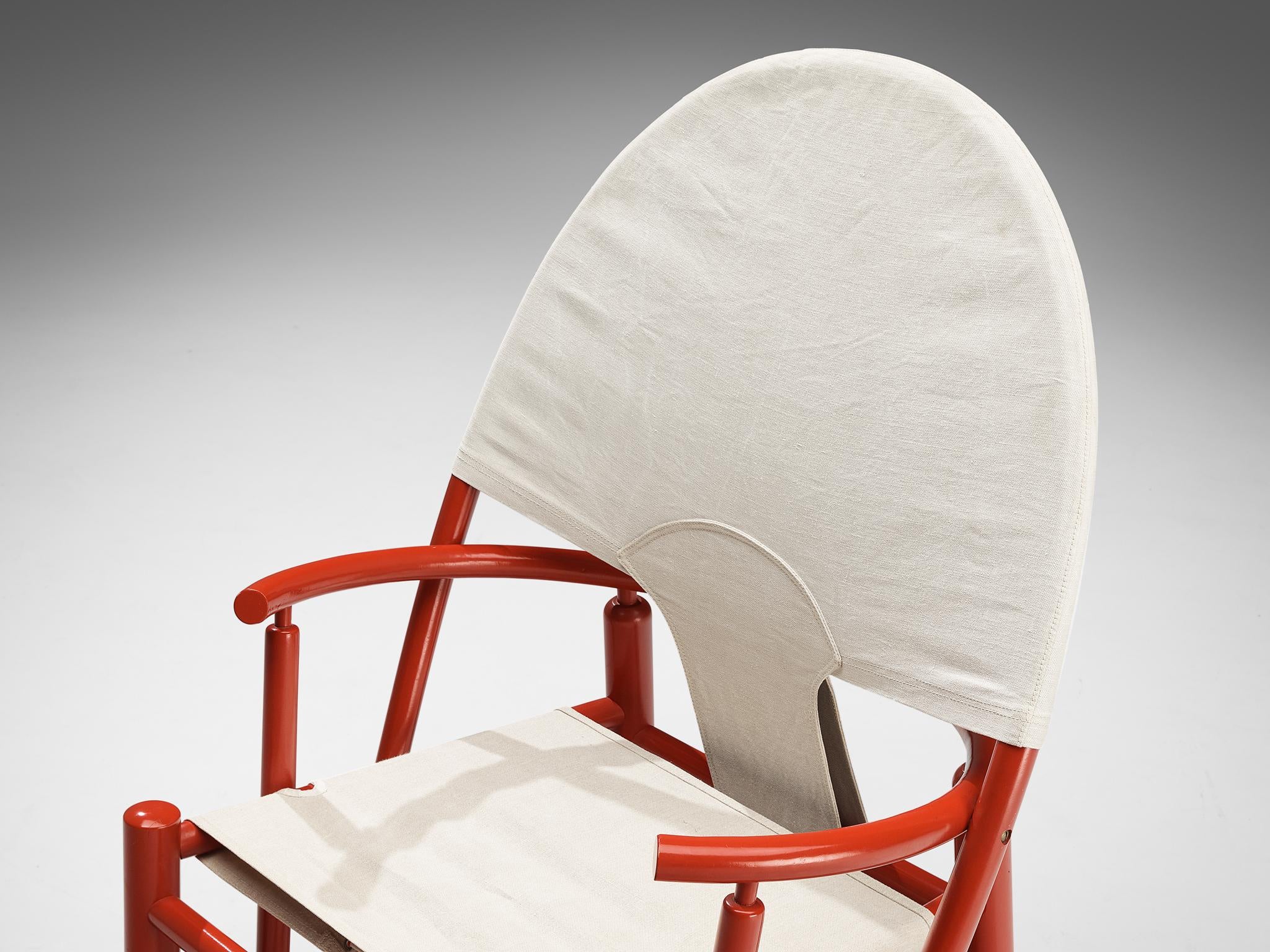 Werther Toffoloni & Piero Palange Pair of ‘Hoop’ Red Chairs in Canvas