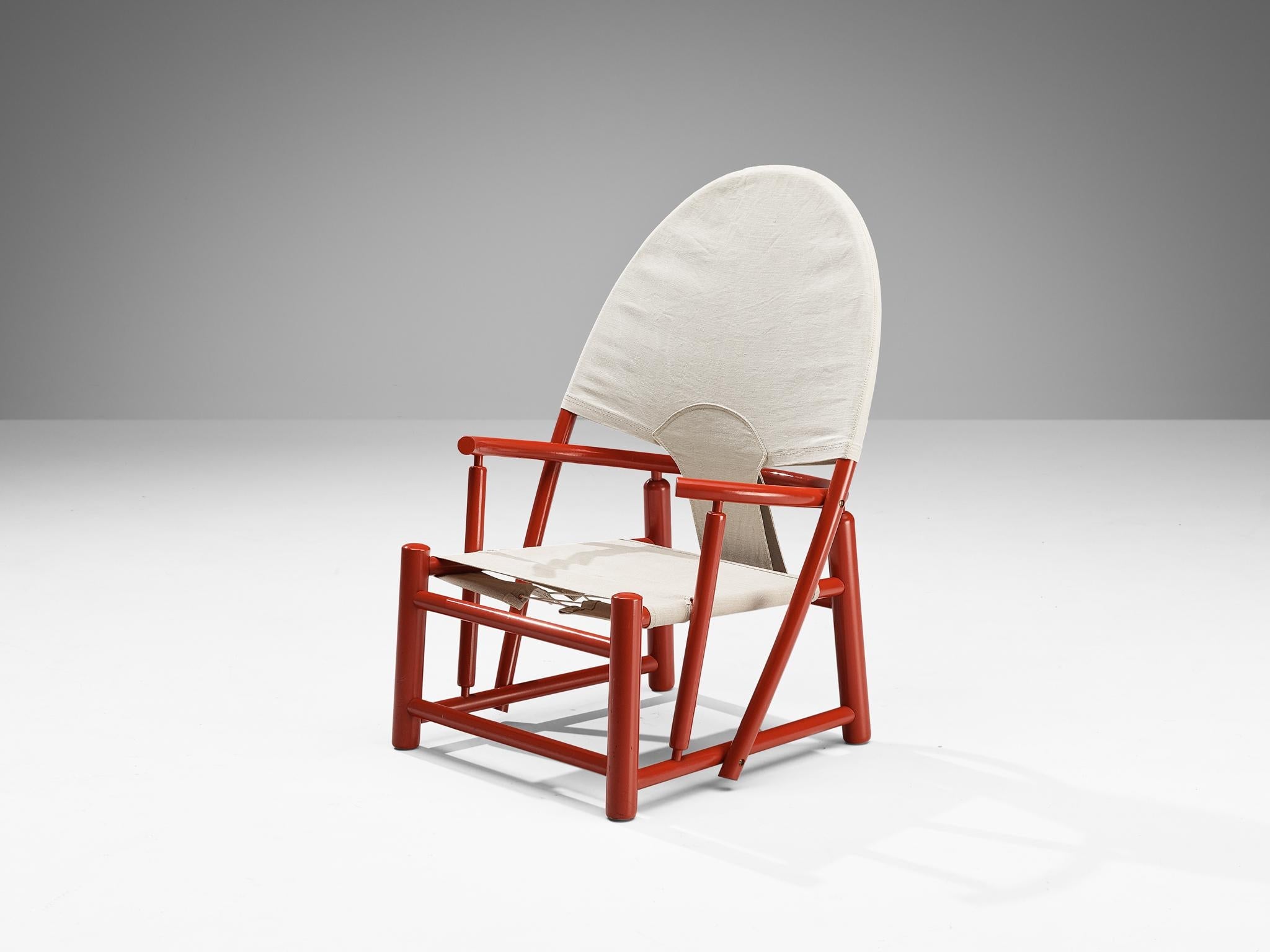 Werther Toffoloni & Piero Palange Pair of ‘Hoop’ Red Chairs in Canvas