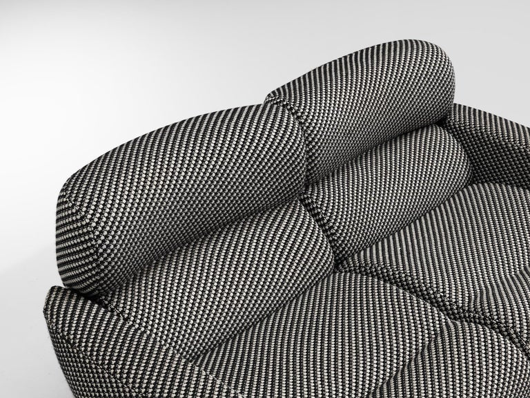 Postmodern Italian Modular Sofa in Checkered Upholstery