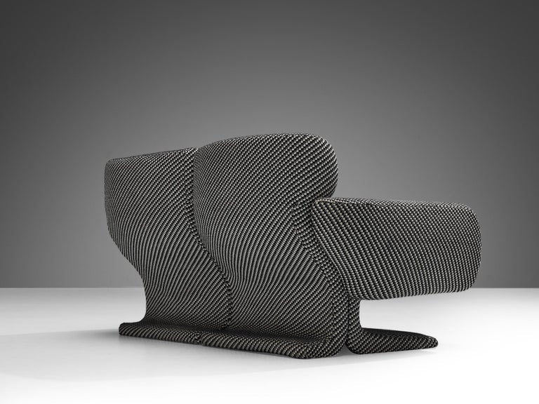 Postmodern Italian Modular Sofa in Checkered Upholstery