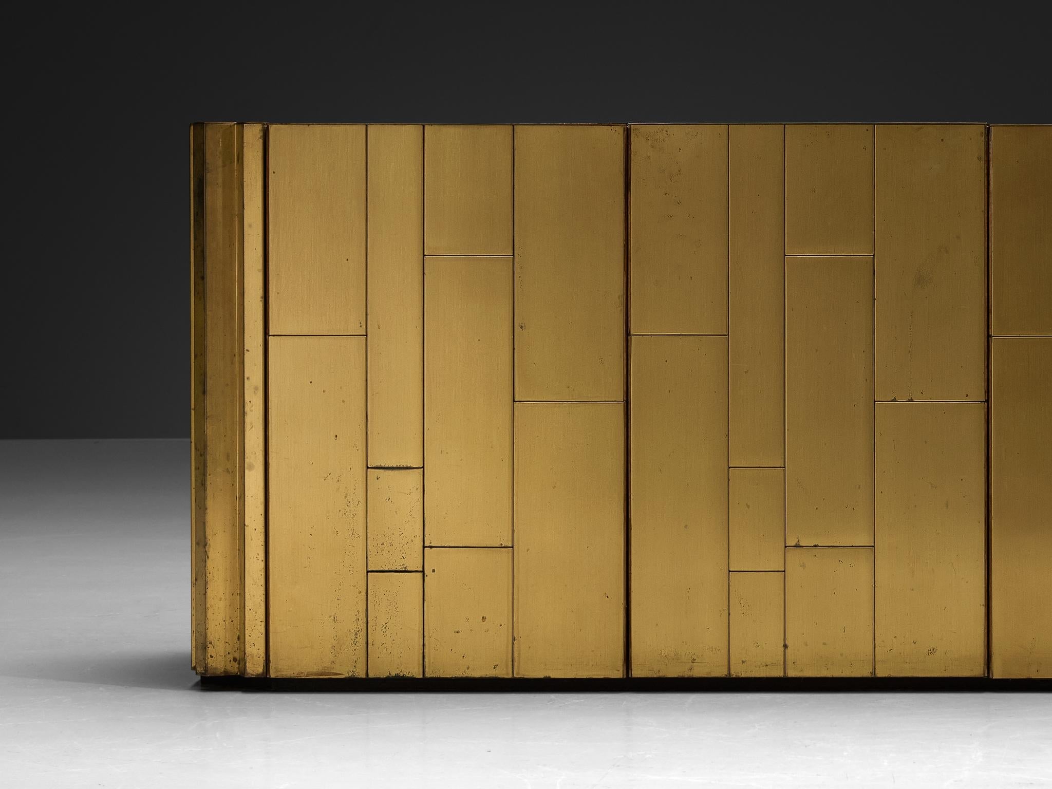 Luciano Frigerio for Frigerio di Desio Sideboard in Walnut and Brass