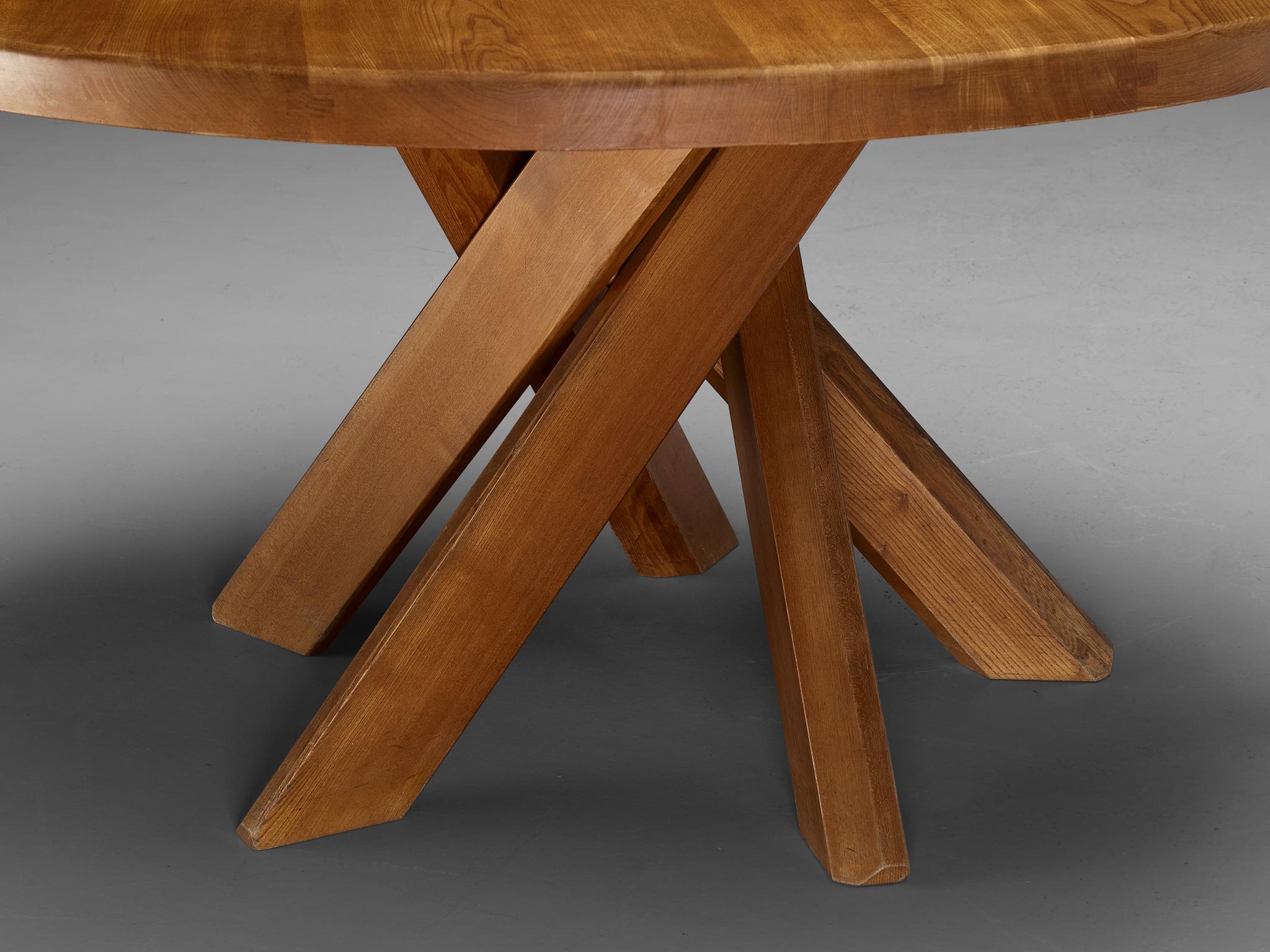 Solid elm deals dining table