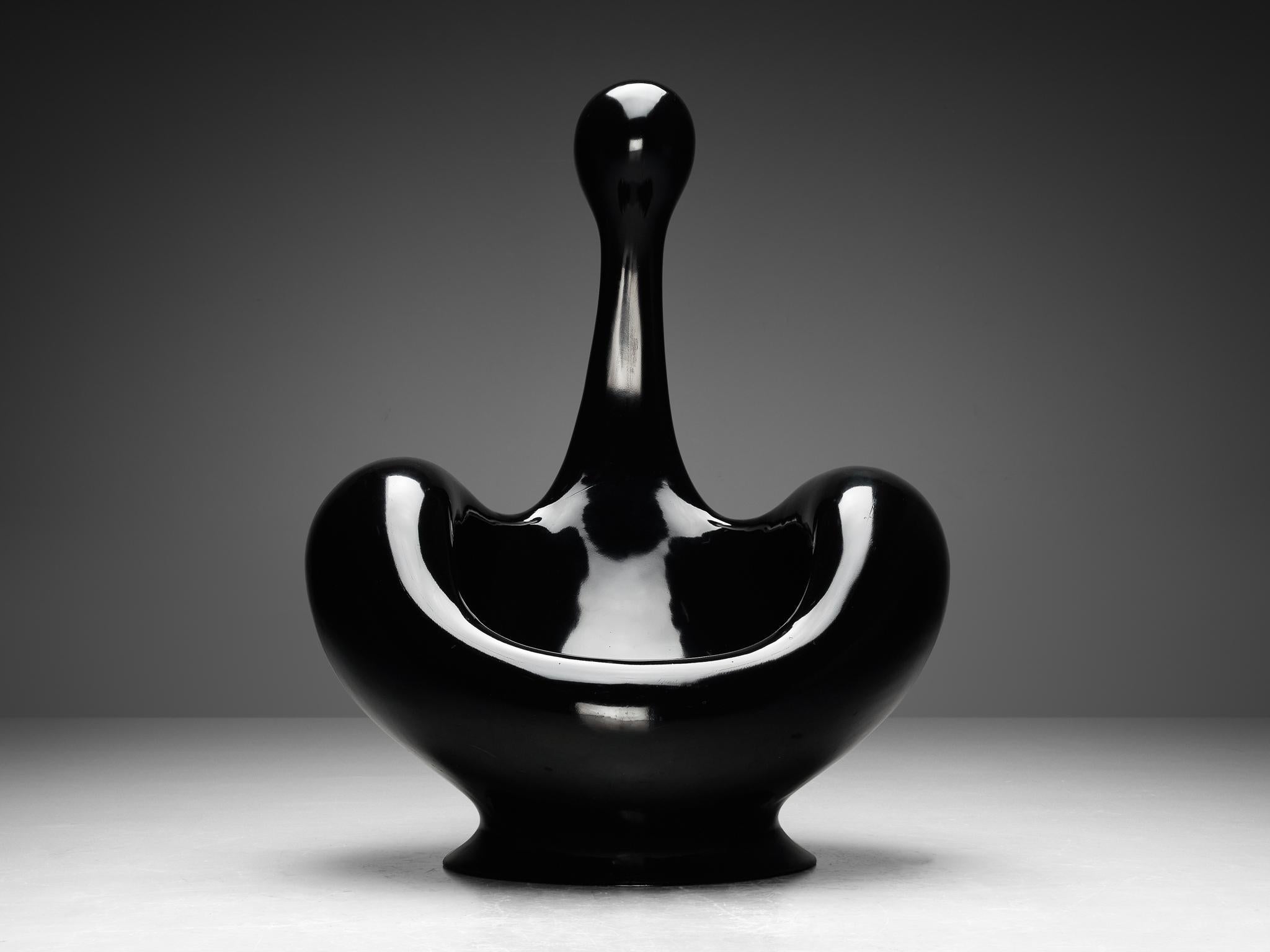 Huub & Adelheid Kortekaas 'Engelhart' Chair in Black Fiberglass