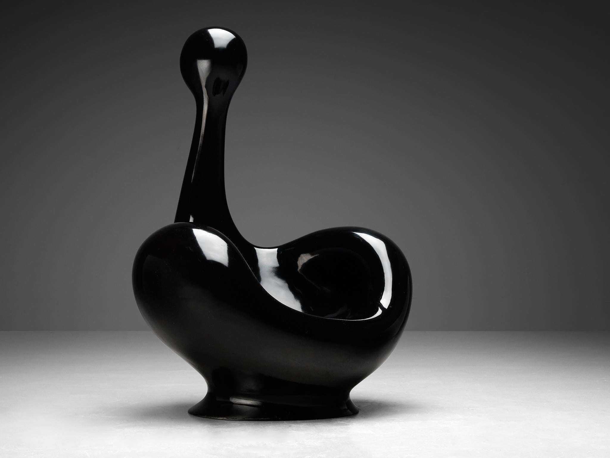 Huub & Adelheid Kortekaas 'Engelhart' Chair in Black Fiberglass