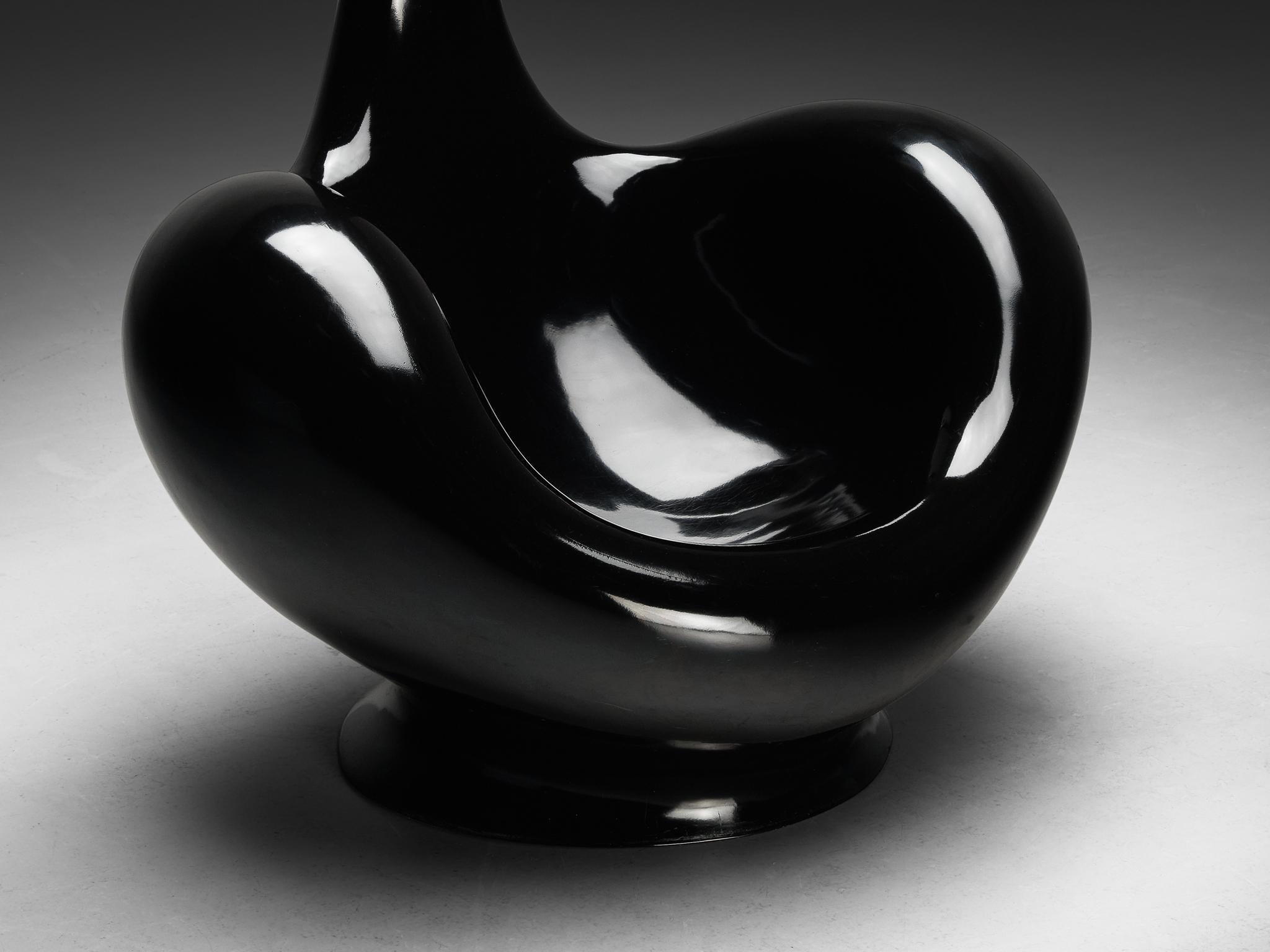 Huub & Adelheid Kortekaas 'Engelhart' Chair in Black Fiberglass