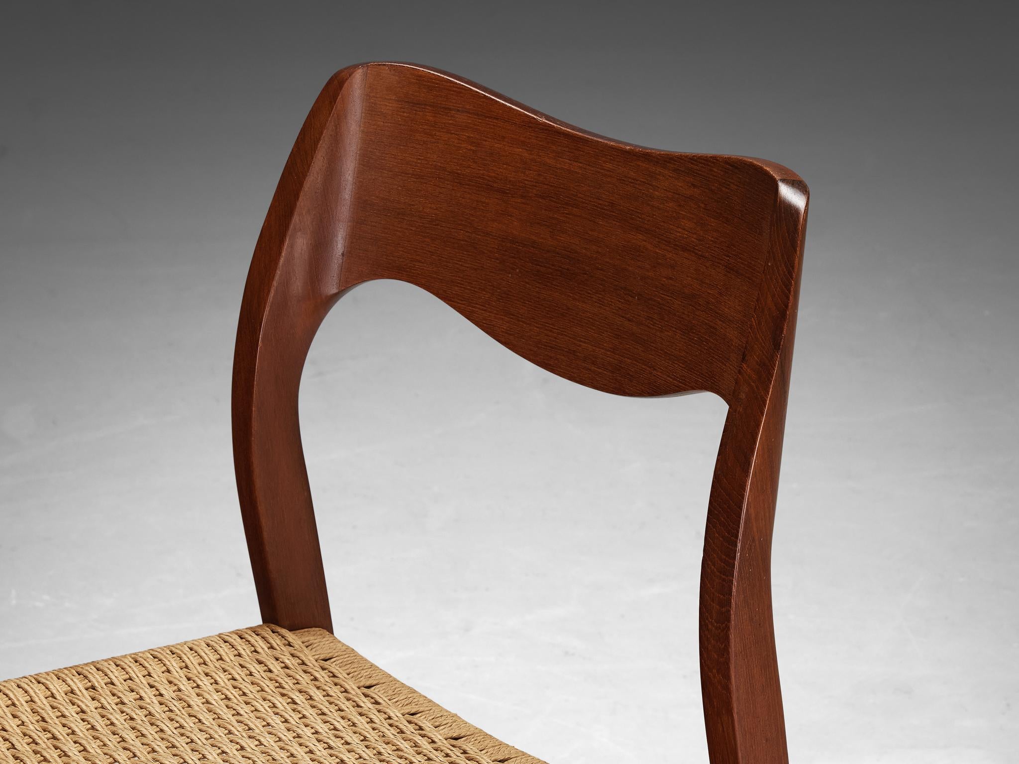 Niels Otto Møller Pair of Dining Chairs in Teak and Papercord