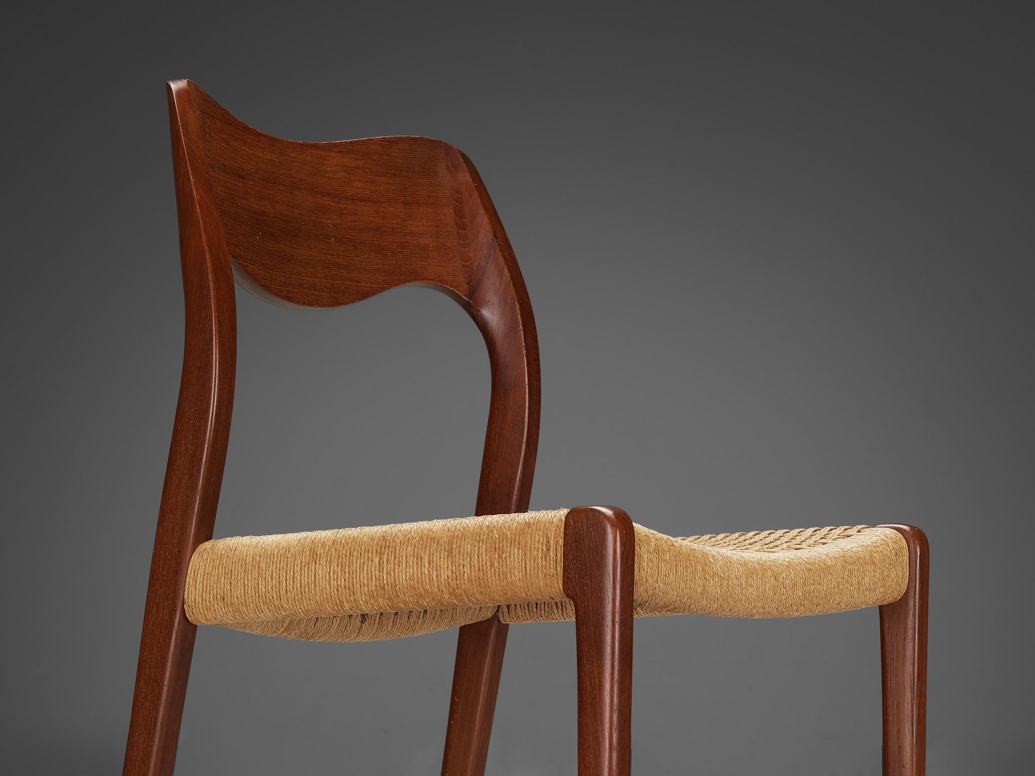 Niels Otto Møller Pair of Dining Chairs in Teak and Papercord