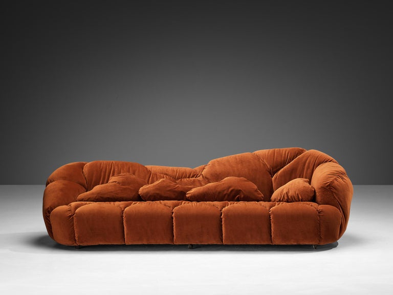 Howard Keith Cloud Sofa in Orange Brown Velvet