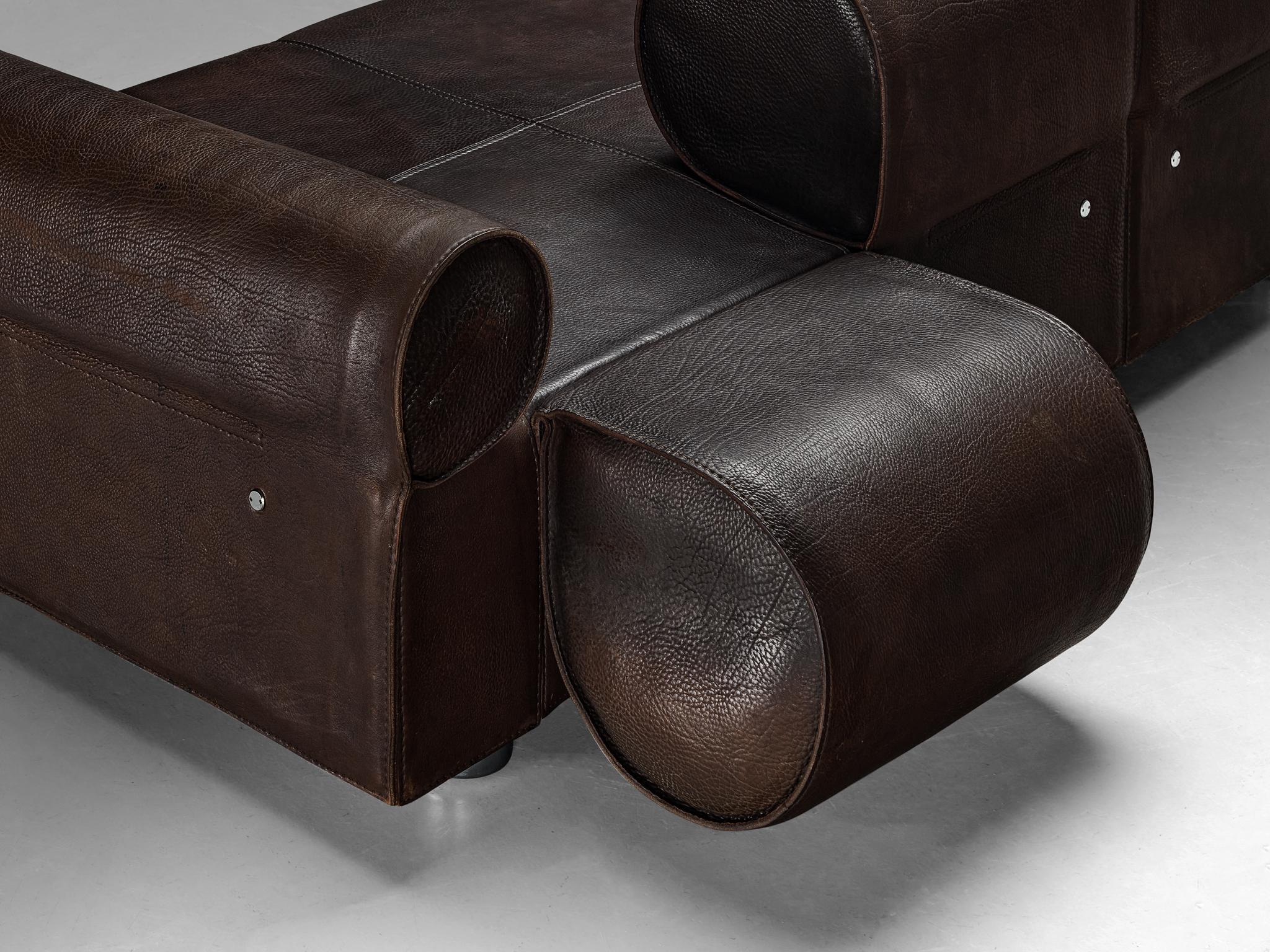 Marzio Cecchi Transformable Sofa in Buffalo Leather